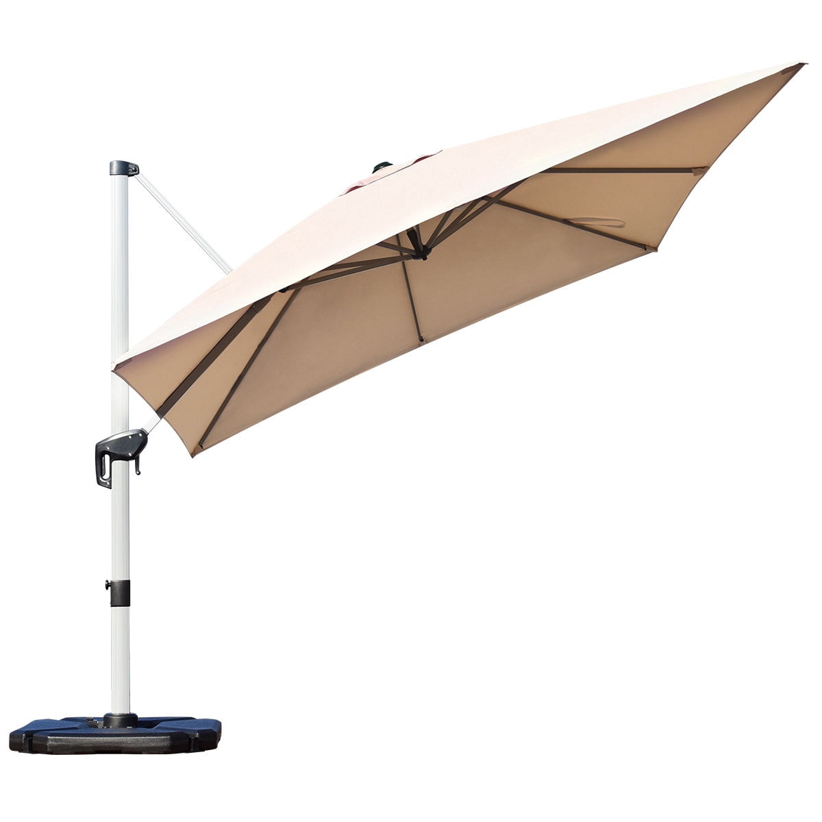 Patiojoy 10' Market Umbrella Outdoor Patio Square Offset w/Base Beige