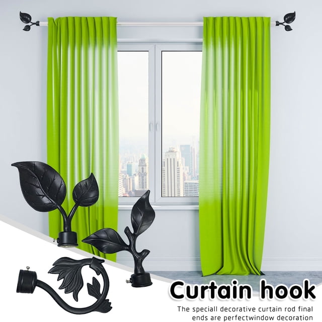 Boovnll Rideaux, Embouts de Tringle à Rideaux en Forme de Feuille 3 Pcs en Alliage d'Aluminium Robuste, Assortis à des Rideaux Occultants Vert Vif pour Déco de Salon Ou de Chambre. Conçus pour des Tringles à Rideaux de 22 mm de Diamètre, Ces Embouts Rehaussent les Habillages de Fenêtre avec une Touche Élégante.