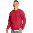 thumbnail image 1 of Hanes Chandail en Molleton EcoSmart pour Hommes, Lot de 2, 2TG, Rouge Foncé, 1 of 7