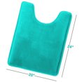 thumbnail image 3 of 1 Contour Clara Clark Bath Mat Bathroom Rug - Absorbent Memory Foam Bath Rugs - Non-Slip, Thick, Cozy Velvet Feel Microfiber Bathrug, Plush Shower, Toilet- Floor Bathmats Carpet - Teal - 24"x19", 3 of 6
