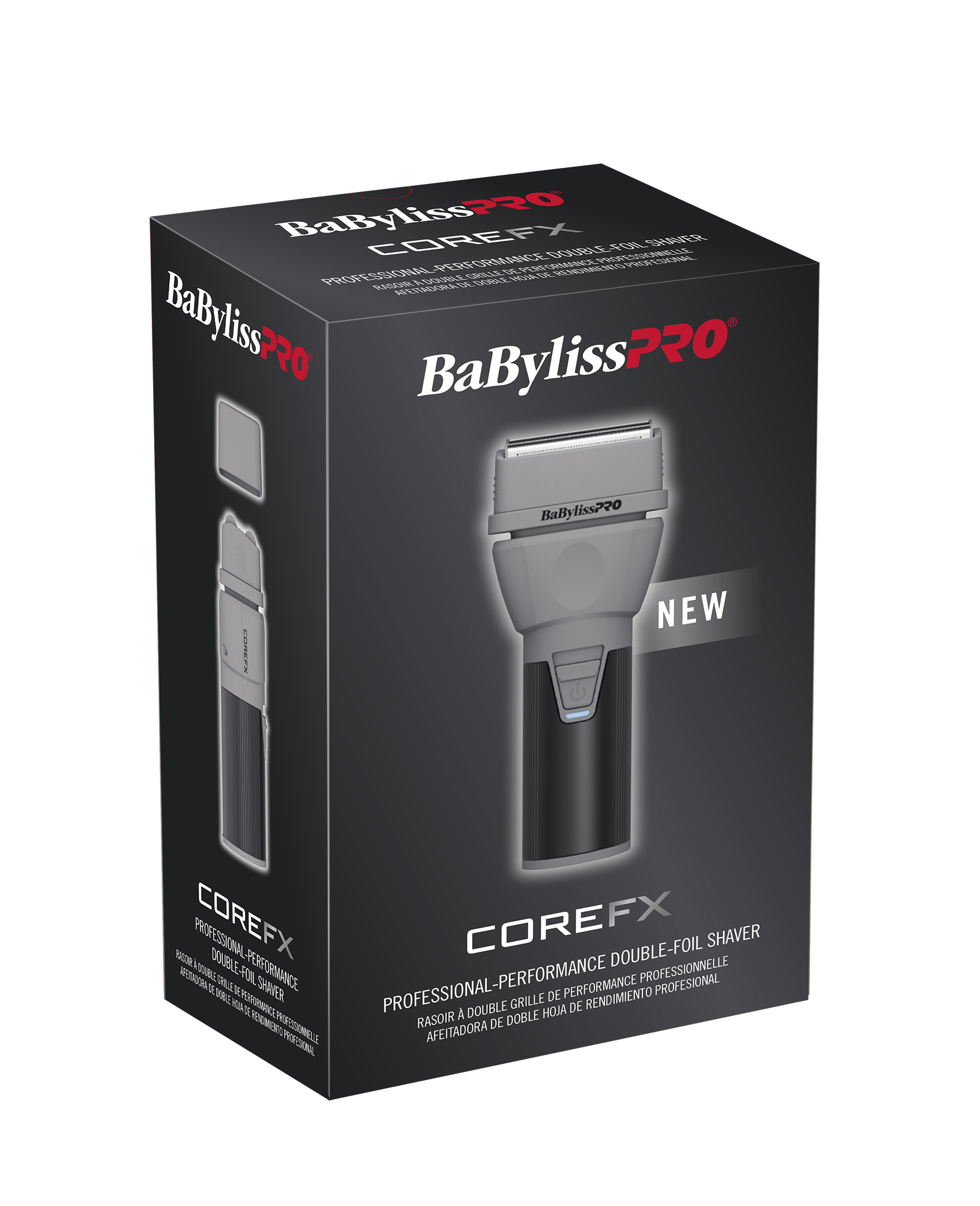 Rasoir double grille BabylissPRO, grilles titane hypoallergéniques, gris/noir, 1 pièce