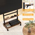 thumbnail image 3 of RTVR Support Télé Universel Roulant avec Roues pour Téléviseurs de 40 à 86 Po, Capacité de 150 Lb et Tablette Multimédia en Bois, Brun, 3 of 8