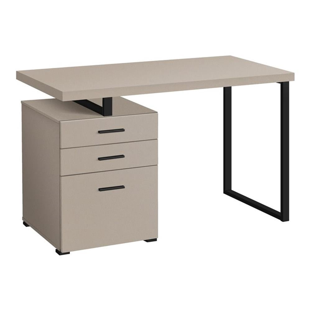 Pemberly Row Metal Home Office 48"L Computer Desk with Storage in Beige