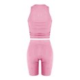 thumbnail image 5 of Ensembles d'Entraînement pour Femmes, Tenues Deux Pièces Unies, Été, Hauts Sans Manches à Col Rond, Shorts, Pantalons, Ensemble, Tenues pour Femmes, Ensembles 2 Pcs en Liquidation, 5 of 5