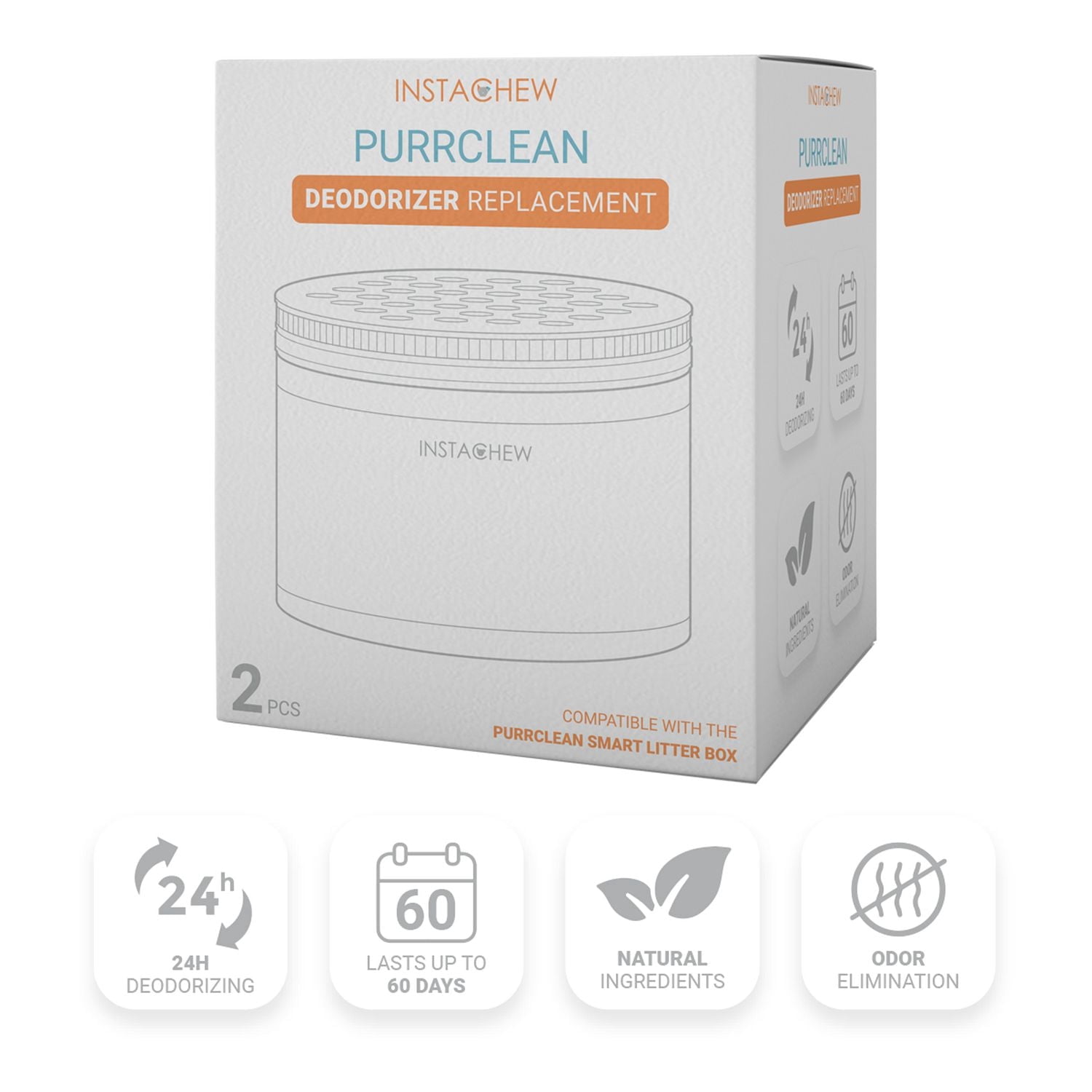 Recharge désodorisant pour litière Instachew Purrclean