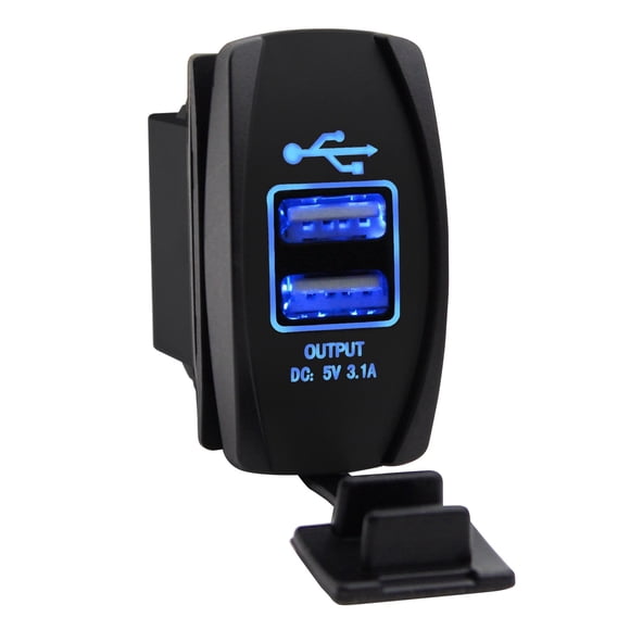 Square Car Motorcycle Boat Mounted Mobile Phone Charger Modified With USB 24V Charging For Car Charging