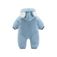 thumbnail image 3 of LSLJS Barboteuse pour Bébé Fille Garçon Combinaison Pyjama Manches Longues à Capuche en Peluche Tenue Automne Hiver, 3 of 7