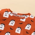 thumbnail image 4 of Tenues d'Halloween pour Bébés Garçons, T-shirt à Manches Longues à Col Rond avec Imprimé Ghost Bat et Pantalon à Rayures, 4 of 9