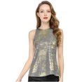 thumbnail image 3 of INSPIRE CHIC Junior's Metallic Shiny Tank Top Party Club A-Line Shimmer Camisole, 3 of 6