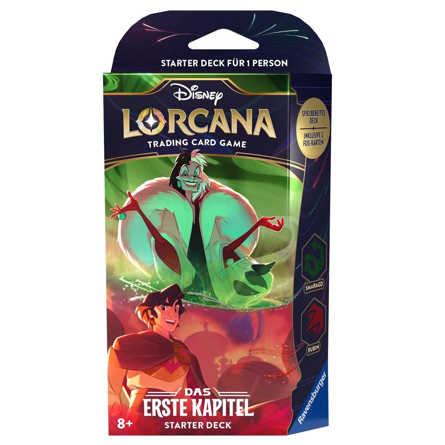 Ravensburger Disney Lorcana, le Premier Chapitre du Jeu de Cartes de Démarrage Rubis et Émeraude