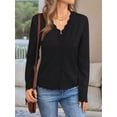 thumbnail image 4 of Cardigans pour Femmes à Manches Longues, Décontractés, Légers, Boutonnés, Col en V, Chandail d'Automne Noir TG, 4 of 9