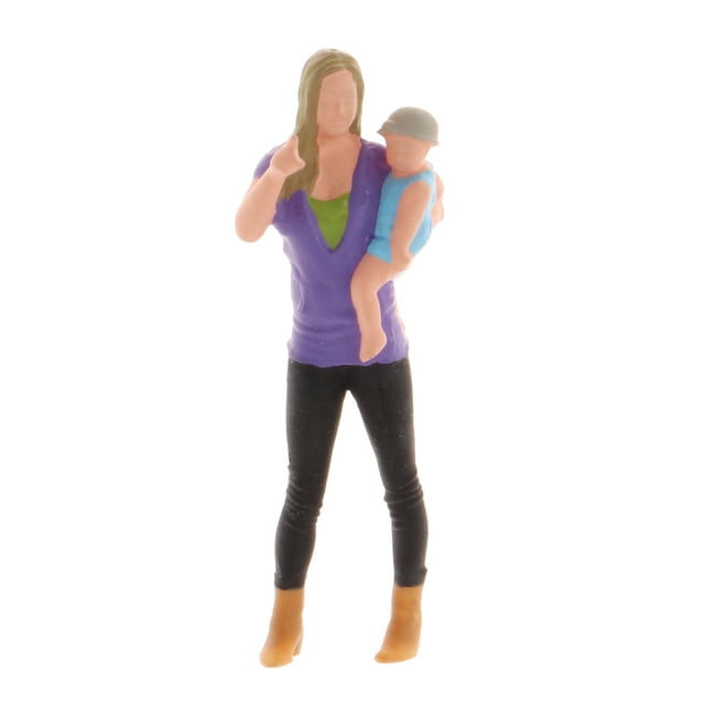 HILABEE Résine Mini 1:64 Modèle Mère et Enfant Figurine Personnes Construction Sable Table Décor