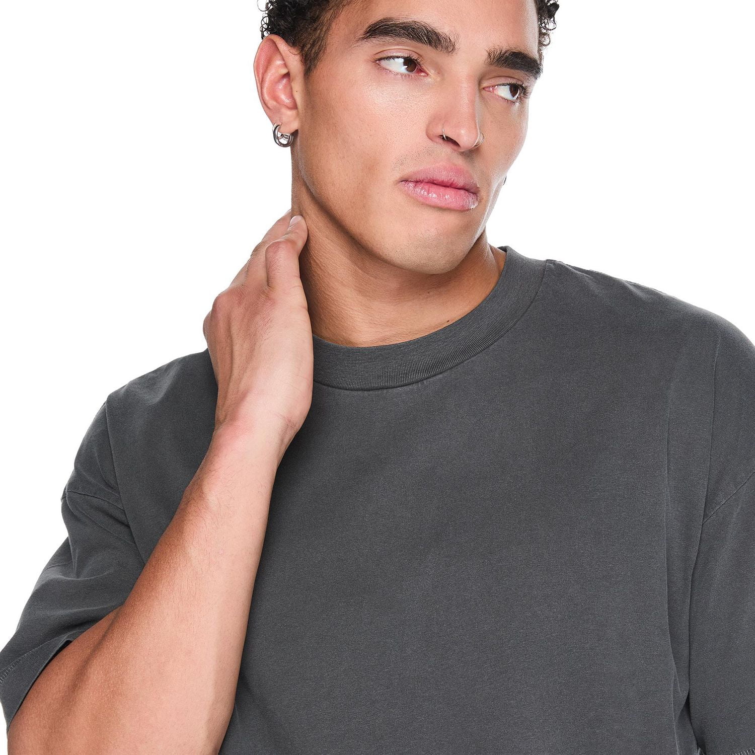 T-shirt surdimensionné à manches courtes No Boundaries pour hommes