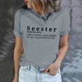 thumbnail image 1 of LSLJS Women's Funny Printed Pattern Casual Fashion Soild Color Short Sleeve Tops Blouse, 1 of 6