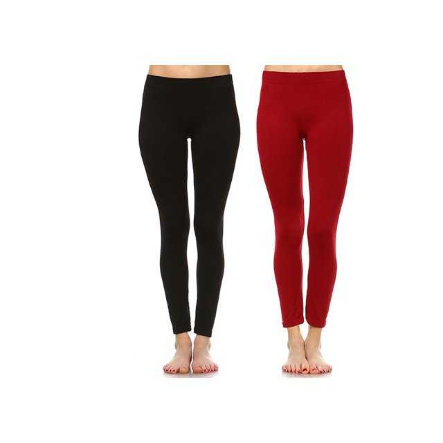 White Mark Leggings Extensibles Doux pour Femmes, Lot de 2