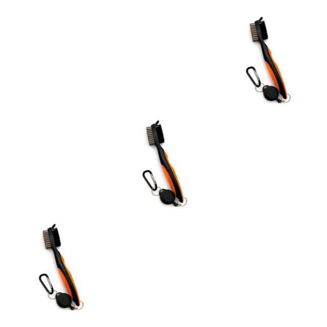 Redempat Stainless Steel Golf Club Brush Portable Solid Color Shoe Brushes Orange Lidless 3Set