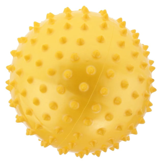HILABEE 6 Inch PVC Inflated Knobby Bouncy Ball Massage Sensory Ball Kids Toy Yellow