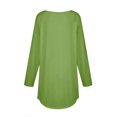 thumbnail image 5 of Mefallenssiah Womens Round Neck Solid Color Fall Blouses Fashion Smocked Long Sleeve Shirts Tops Green S, 5 of 5