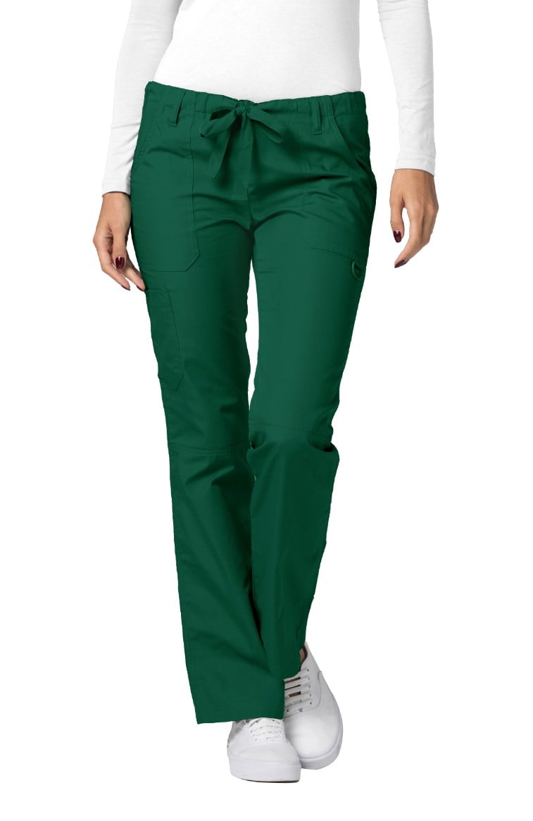 Adar Pantalon d'Uniforme Droit pour Femmes Universal, à Cordon, Popeline Durable, Noir