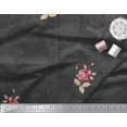 thumbnail image 2 of Soimoi Tissu de Velours Texture, Feuilles & Rose Fleur Tissu Imprimé 1 Yard 58 Inch Wide, 2 of 3