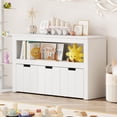 thumbnail image 2 of Costway Kid Toy Storage Cabinet 3 Drawer Chest w/Wheels Large Storage Cube Shelf, 2 of 10