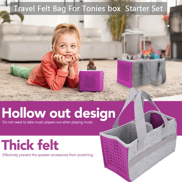 Étui De Transport En Feutre Pour Toniebox – Rose, 6 Sangles Élastiques, Compartiments, Accessoires MP3 Sac à Main Toniebox Étui De Transport En Feutre Pour Toniebox – Rose, 6 Sangles Élastiques, Compartiments, Accessoires MP3 Sac à Main Toniebox