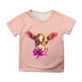 thumbnail image 1 of MIASHUI T-Shirt Drôle pour Enfants Filles Garçons Pâques Manches Courtes Col Rond Tee, Rose Clair, 8-9 Ans, 1 of 4