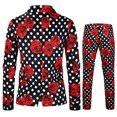 thumbnail image 4 of TIMIFIS Mens 2 Piece Print Suit Floral Partys Dress Jacket Slim 2 Button Blazer PantsFall, 4 of 9