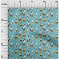 thumbnail image 2 of oneOone Rayon Turquoise Blue Fabric Circus Sewing Material Print Fabric By The Yard 56 Inch Wide, 2 of 5