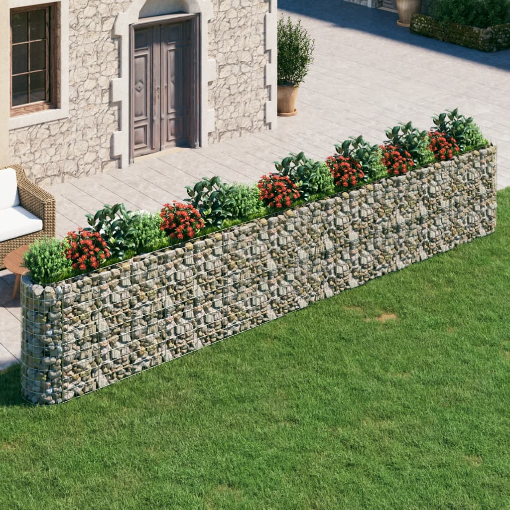 vidaXL Gabion Lit Surélevé Fer Galvanisé 610x50x100 cm