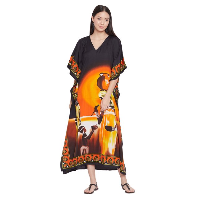 Robe Maxi pour Femmes en Polyester, Caftans, Robe Ample, Grande Taille, Manches Kimono, Long Kaftan, Robes de Soirée, Kaftan Décontracté d'Été