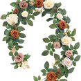 thumbnail image 1 of Guirlande Réaliste de Verdure Artificielle et de Roses pour Décoration de Table et Chaise de Mariage, Fausse Vigne Botanique avec Feuilles Réalistes pour Arrangement Rustique de Centre de Table en Arche, 1 of 8