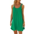thumbnail image 1 of Pompotops Robe de Plage pour Femme, Paréo de Bikini, Tenue de Plage, Décontractée, Vacances, Courte, d'Été, Dos Nu, 1 of 7