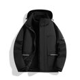 thumbnail image 2 of WRKEKC Men's Slim Fit Hooded Jacket with Adjustable Drawstring and Contrast Stitching, Urban Utility Coat for Modern Workwear Black 3XL, 2 of 8