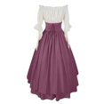 thumbnail image 3 of LOVZFMLL Costume Renaissance pour Femmes Robe Victorienne Médiévale Paysanne Manches à Volants Laçage Chemise Asymétrique Robe Maxi Tenue de Fête d'Halloween Cosplay, 3 of 4