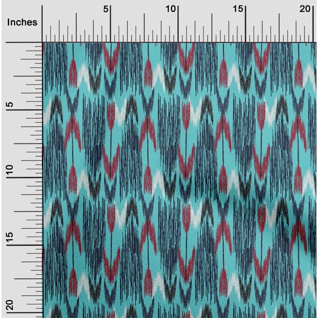 oneOone Cotton Cambric Fabric Arrow Ikat Printed Fabric 1 Yard 56 Inch Wide