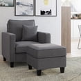 thumbnail image 3 of Georgia Linen-Like Upholstered Square Ottoman, 3 of 4