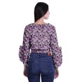 thumbnail image 2 of Moomaya Printed Womens Crop Top Wrap Style Top Wear Ruffle Long Sleeve Casual Summer Blouse, 2 of 5
