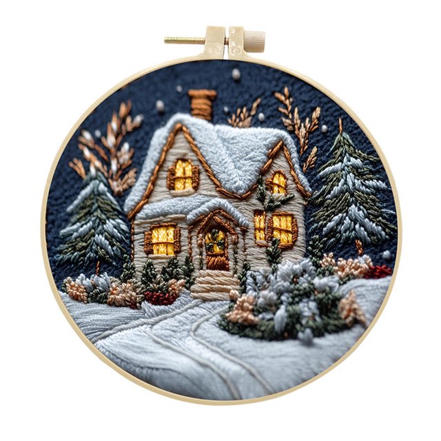 WMQPNNS New Trending Koofur Christmas C R O S S Stit Ch Embroidery Craft Kits ,Hand Christmas Diy Embroidery Patterns Stamped Kit Adults Kids Beginners Stamped Embroidery Kit