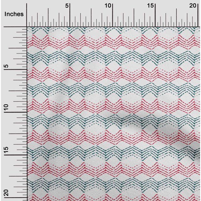 oneOone Organic Cotton Voile Fabric Chevron Block Decor Fabric Printed BTY 42 Inch Wide