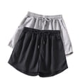 thumbnail image 1 of Diufon 2pc Womens Yoga Shorts Solid Color Shorts Elastic Waist Drawstring Athletic Shorts with Pockets, 1 of 4