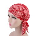 thumbnail image 2 of Penkiiy Couvre-Chef de Chimiothérapie pour Femmes Turban Tuque Imprimée Casquettes Cancer Foulards pour la Tête Perte de Cheveux Tuque Couvre-Chef pour Yoga Course Rouge, 2 of 2