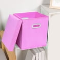 thumbnail image 2 of Aihimol Fabric Cube Storage Bins,11",Cube Organizer Bin with Lid Foldable Storage Boxes with Dual Handles Fabric Organizer Box,Pink, 2 of 6