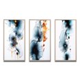 thumbnail image 2 of Designart "Heartbeat Rhapsody Turquoise and Gold Ink Cloud III" Abstract Painting Framed Wall Art Set Of 3 - Turquoise Modern Frame Canvas Set For Living Room Decor, 2 of 6