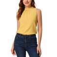 thumbnail image 1 of INSPIRE CHIC Blouse Décontractée Sans Manches à Col Montant à Volants pour Femmes, 1 of 6