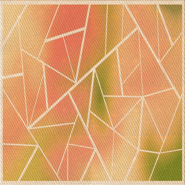 Ahgly Company Machine Washable Indoor Square Transitional Yellow Orange Area Rugs, 7' Square