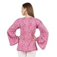thumbnail image 4 of Moomaya Printed Top Full Sleeve Pleated Rayon Kurta Short Tunic Summer Blouse For Women, 4 of 7