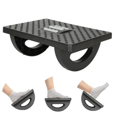 YOPTOP Repose-Pieds à Bascule pour sous le Bureau au Travail Tabouret de Pied Confortable Repose-Pieds Ergonomique avec Massage des Pieds Support de Pieds pour Bureau et Maison - Noir