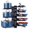 thumbnail image 1 of Last Minute Kitchen Pot &amp; Pan Organizer 3 DIY Method Adjustable 8+ Rack System for Pantry Cabinet &amp; Countertop Black Heavy Duty Steel (ECO-FRIENDLY)â¦, 1 of 7