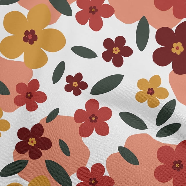 oneOone Cotton Poplin Brown Fabric Floral Sewing Craft Projects Fabric Prints By Yard 42 Inch Wide